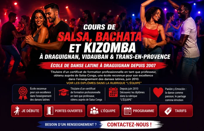 cours salsa bachata kizomba Draguignan Vidauban Trans en Provence